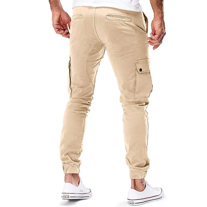 Slim fit cargobroek voor heren met klepzakken