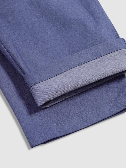 Slim fit chino broek voor heren met riemlussen