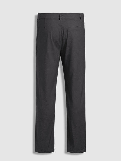 Slim fit chino broek voor heren met riemlussen