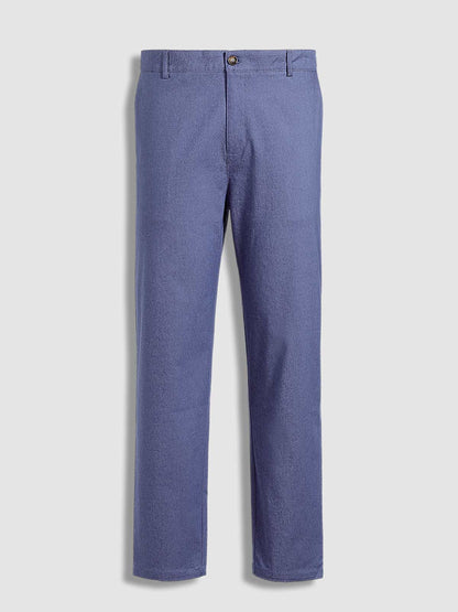 Slim fit chino broek voor heren met riemlussen