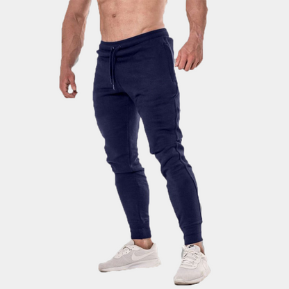 Slim fit joggingbroek voor heren met trekkoord en enkelmanchetten