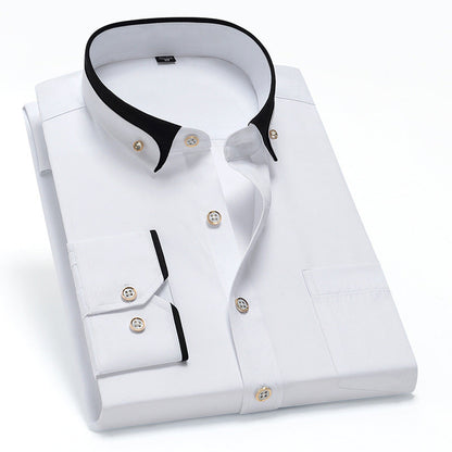 Slim fit overhemd met lange mouwen voor heren Contrasterende details