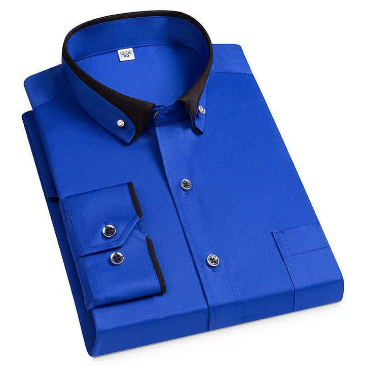 Slim fit shirt with long sleeves for men Contrasting details
