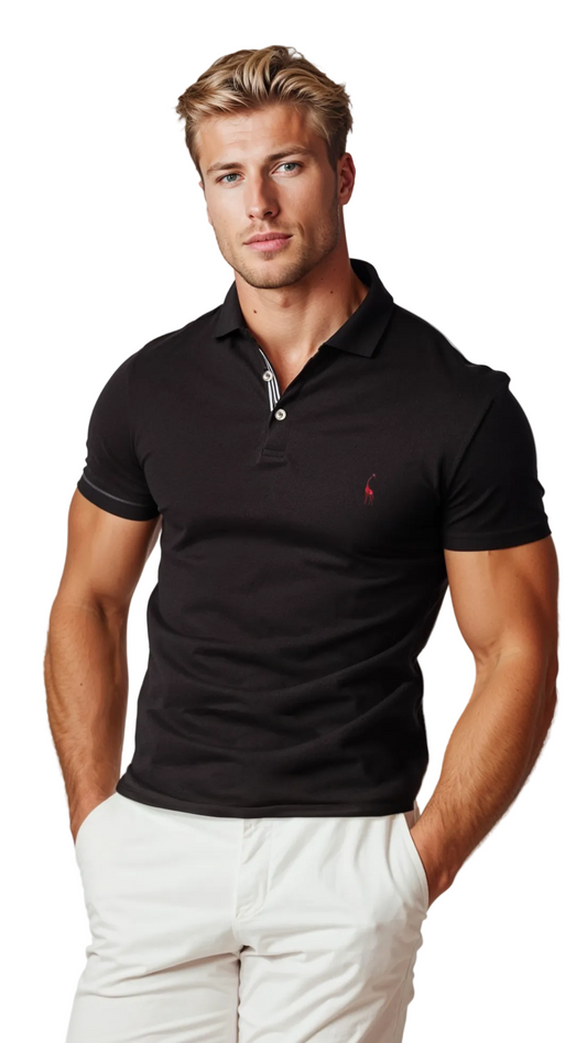Slim fit poloshirt voor heren met korte mouwen Contrasterende details
