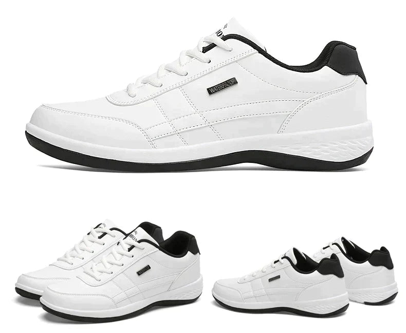 Heren Sneakers Met Gecushionde Zool En Veters in Wit