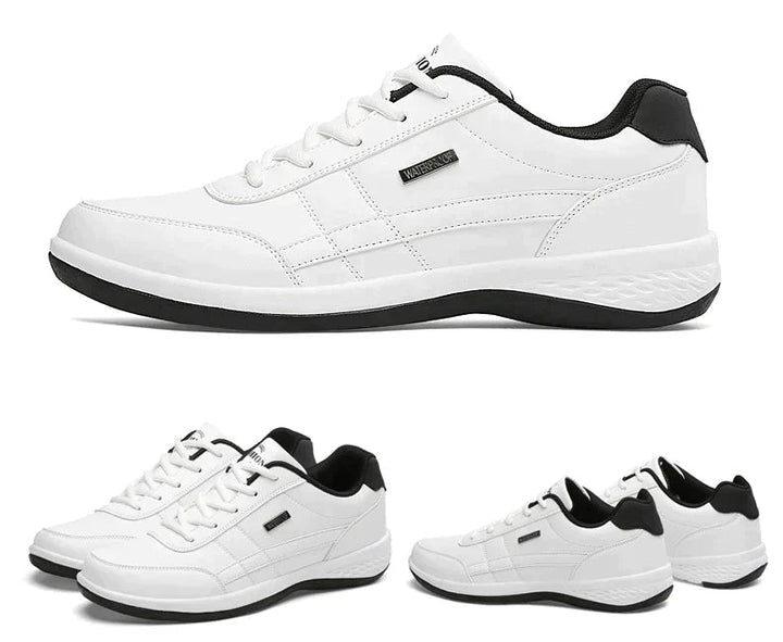 Heren Sneakers Met Gecushionde Zool En Veters in Wit