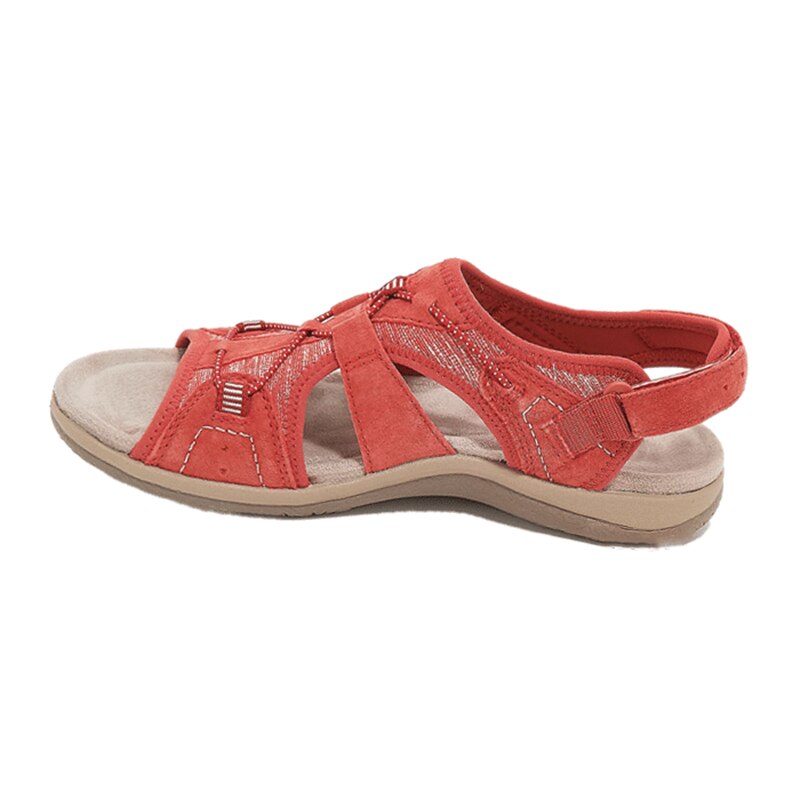 Dames Sportieve Sandalen Met Klittenband En Open Neus in Rood