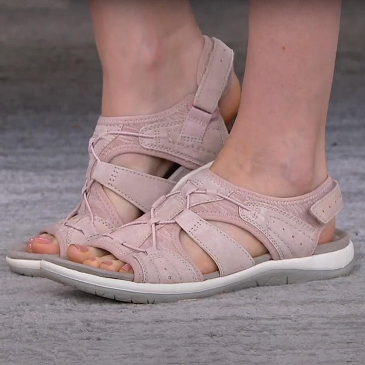 Dames Sportieve Sandalen Met Klittenband En Open Neus in Roze