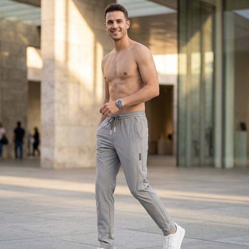 Sportieve joggingbroek voor heren met trekkoord Modehuis-Nederland
