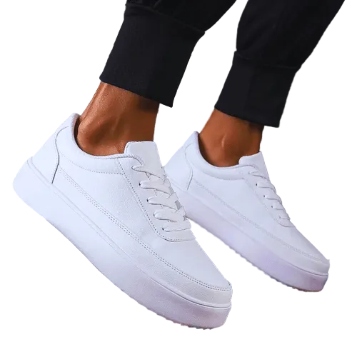 Witte Canvas Sneakers | sterke zool en comfort Modehuis-Nederland