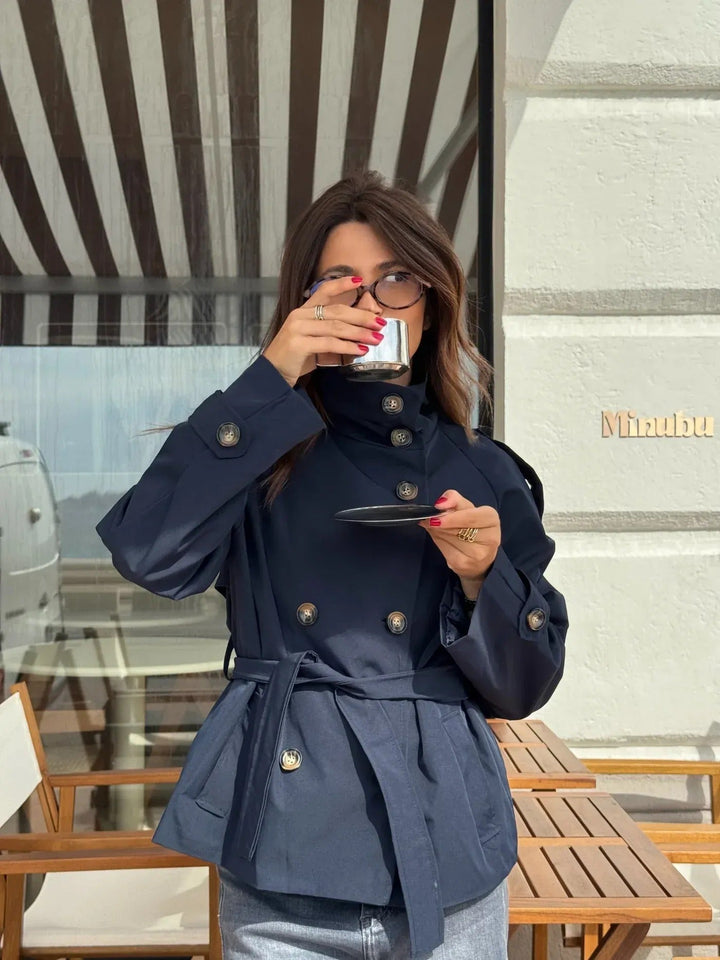 Dames Getailleerde Trenchcoat Met Taillegordel detailfoto 6