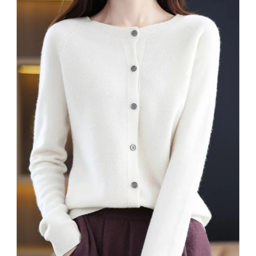 Dames Vest Met O Hals En Knoopsluiting in Wit