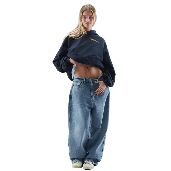Unisex Oversized Cropped Hoodie Trui