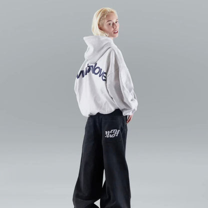 Unisex Oversized Cropped Hoodie Trui