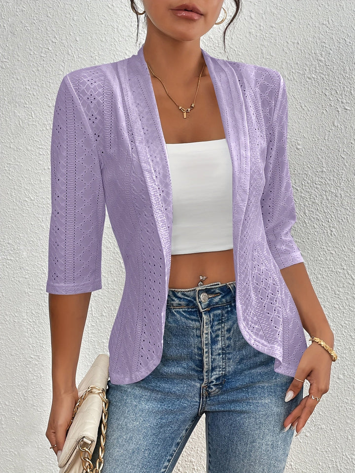 Dames vest met opengewerkt dessin - afbeelding 4