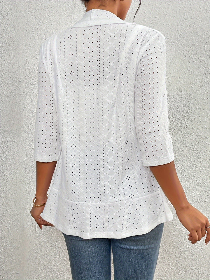 Dames vest met opengewerkt dessin - afbeelding 5