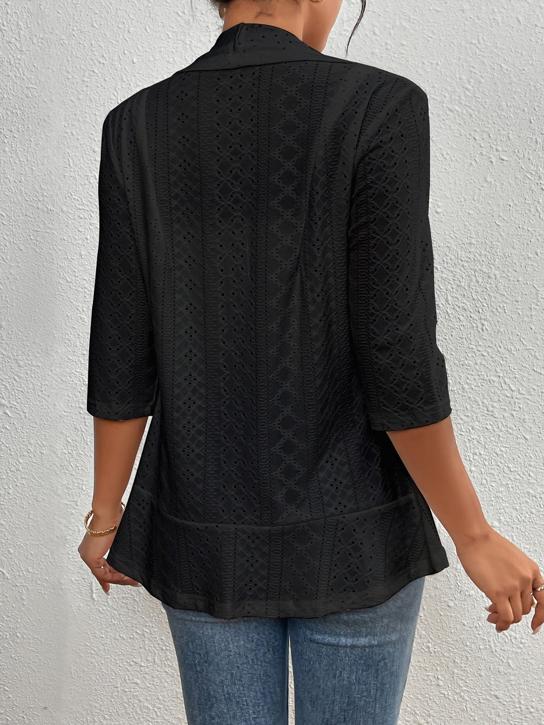 Dames vest met opengewerkt dessin - afbeelding 6
