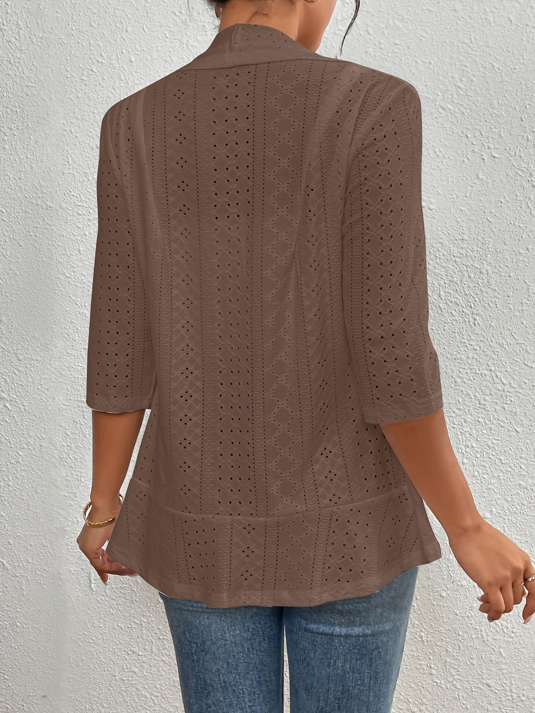 Dames vest met opengewerkt dessin - afbeelding 7