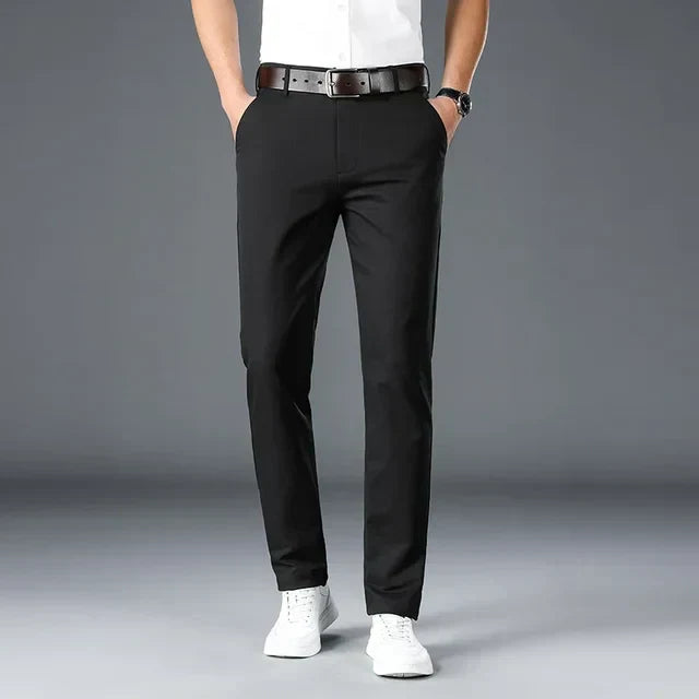 Heren slim fit pantalon met nette afwerking