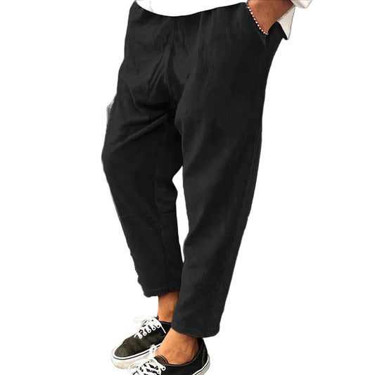 Wijde herenbroek met elastische tailleband