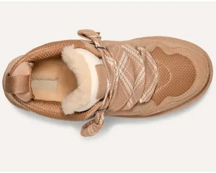 Dames Gevoerde Sneakers Met Plateauzool En Brede Veters detailfoto 3