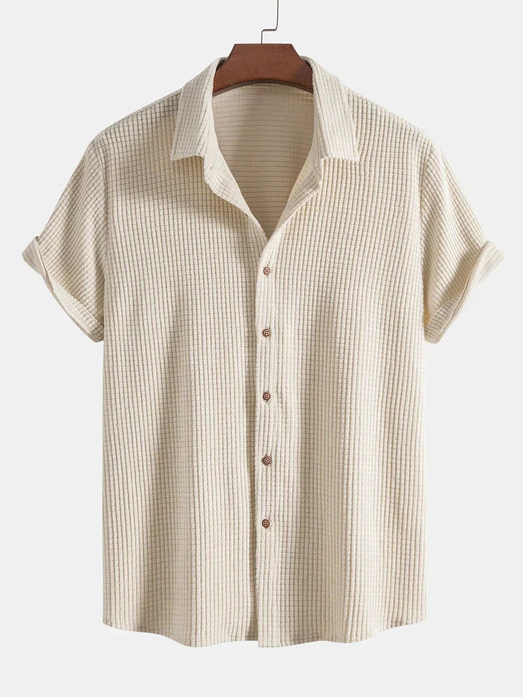 Heren Zomerset Met Ribpatroon En Korte Mouwen detailfoto 4