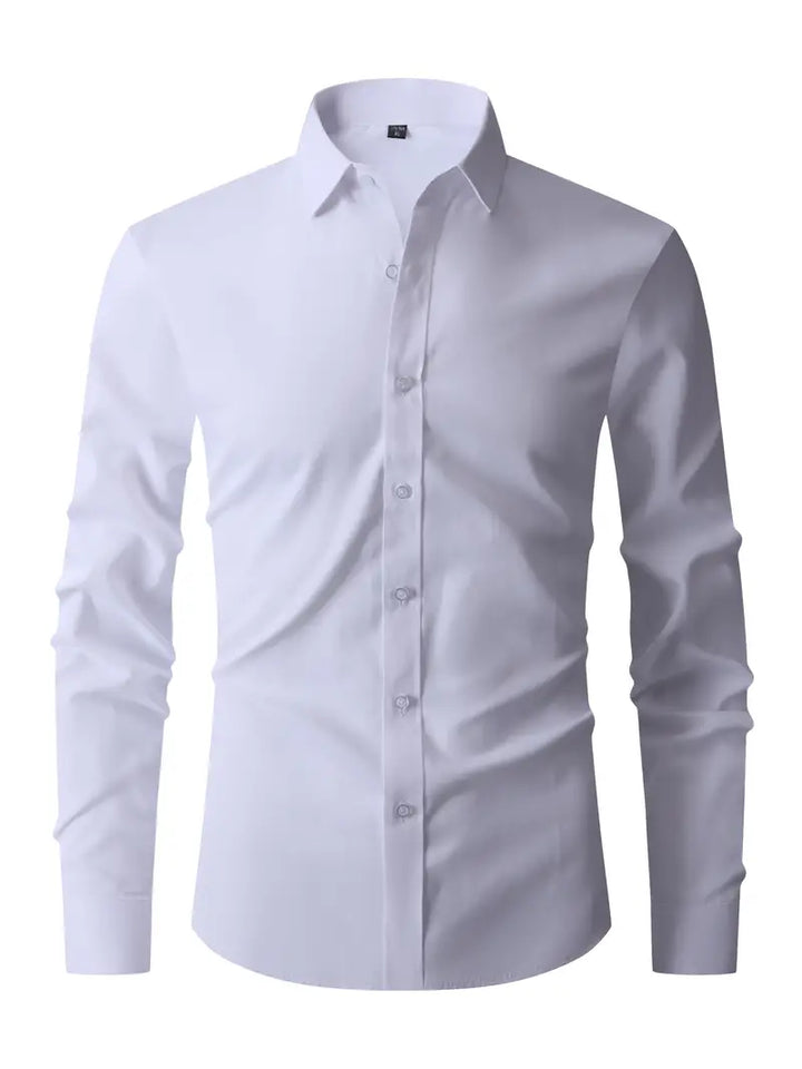 Heren slim fit overhemd met klassieke kraag