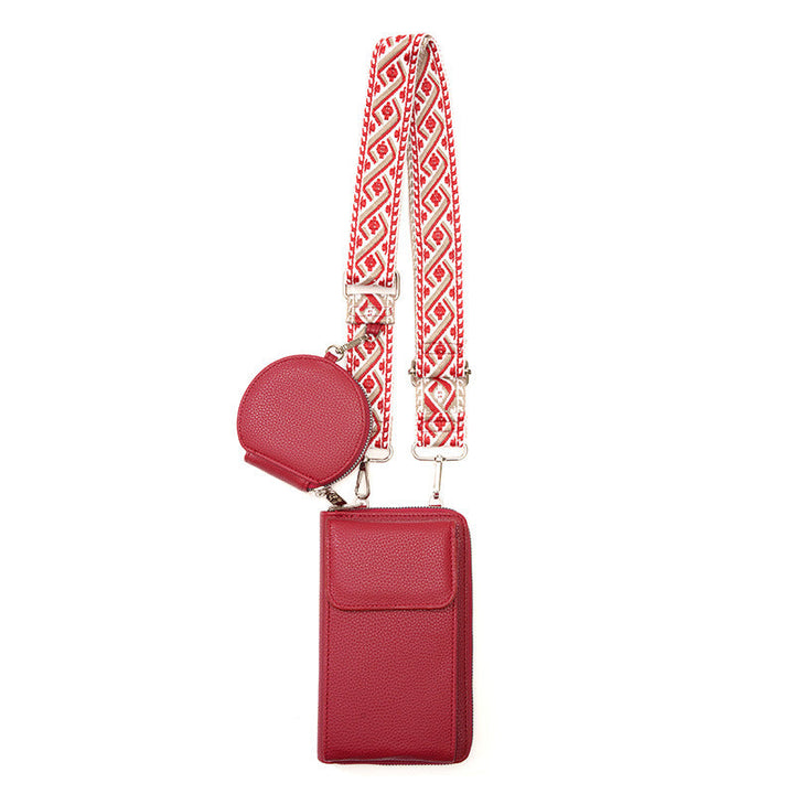 Dames Stijlvolle Crossbody Tas Met Telefoonvak En Muntzakje in Rood