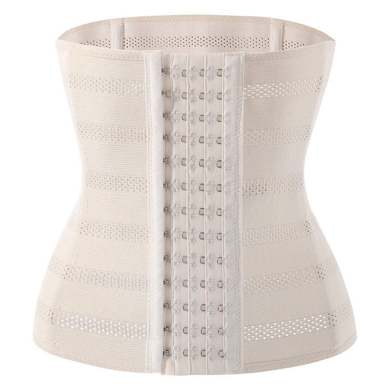 Dames Sportieve Buik En Tailleband Met Verstelbare Sluiting in Beige