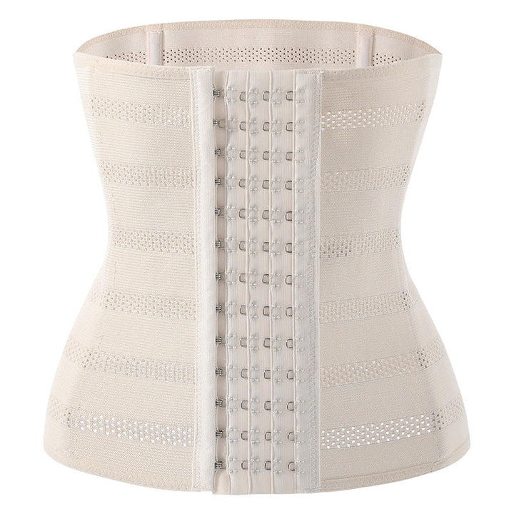 Dames Sportieve Buik En Tailleband Met Verstelbare Sluiting in Beige