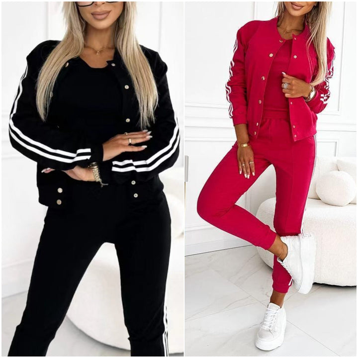 Dames Driedelige Trainingsset Met Vest Top En Broek detailfoto 13