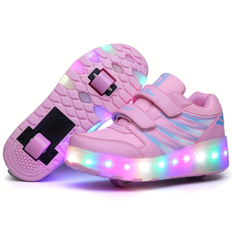 Kinderen led sneakers met afneembare wieltjes 2