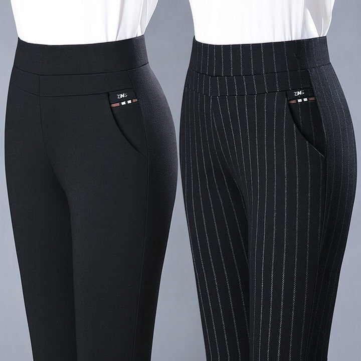 Dames Comfortabele Slim Fit Broek Met Hoge Taille En Stretch detailfoto 7