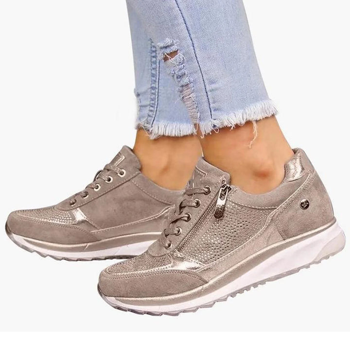 Dames Sneakers Met Ritsdetail En Brede Pasvorm detailfoto 7
