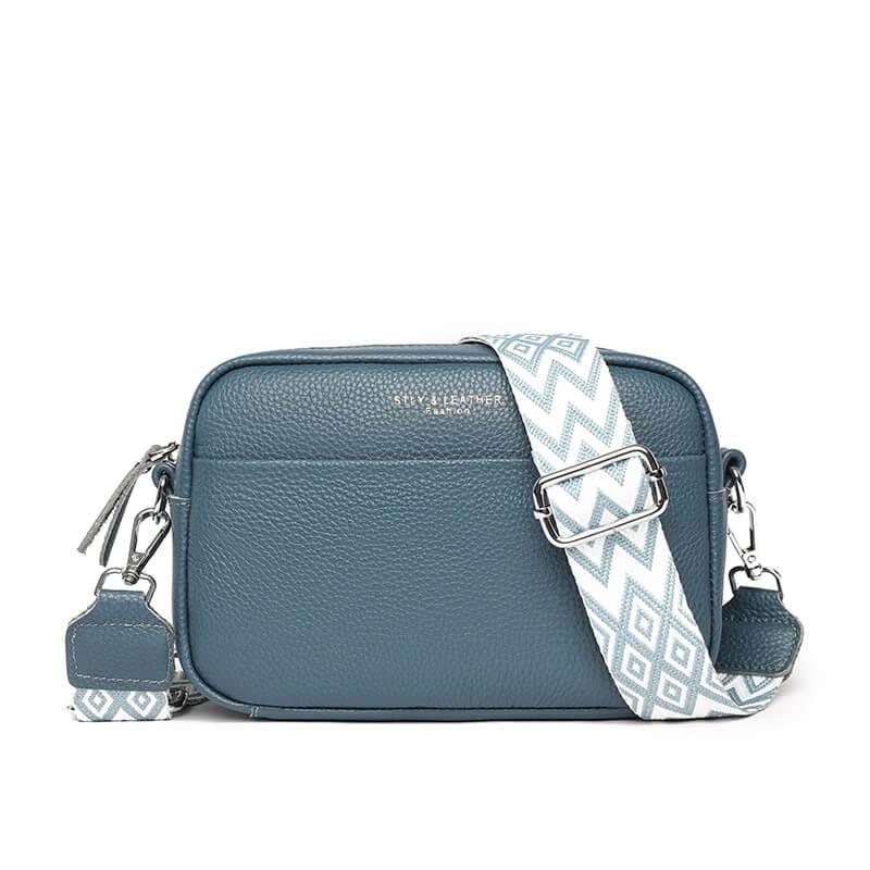 Dames leren crossbody tas met verstelbare schouderriem 10