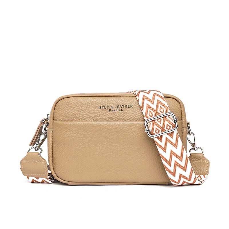 Dames leren crossbody tas met verstelbare schouderriem 11