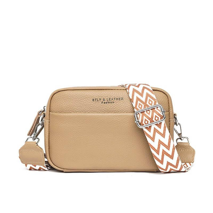 Dames leren crossbody tas met verstelbare schouderriem 11