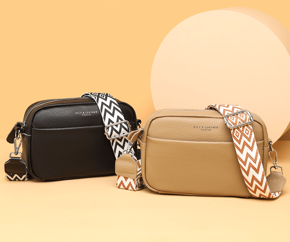 Dames leren crossbody tas met verstelbare schouderriem 2
