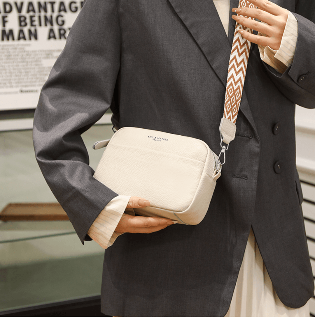 Dames leren crossbody tas met verstelbare schouderriem 4