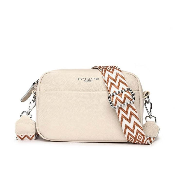 Dames leren crossbody tas met verstelbare schouderriem 9