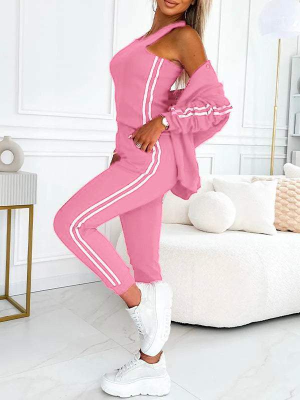 Dames Driedelige Trainingsset Met Vest Top En Broek detailfoto 8