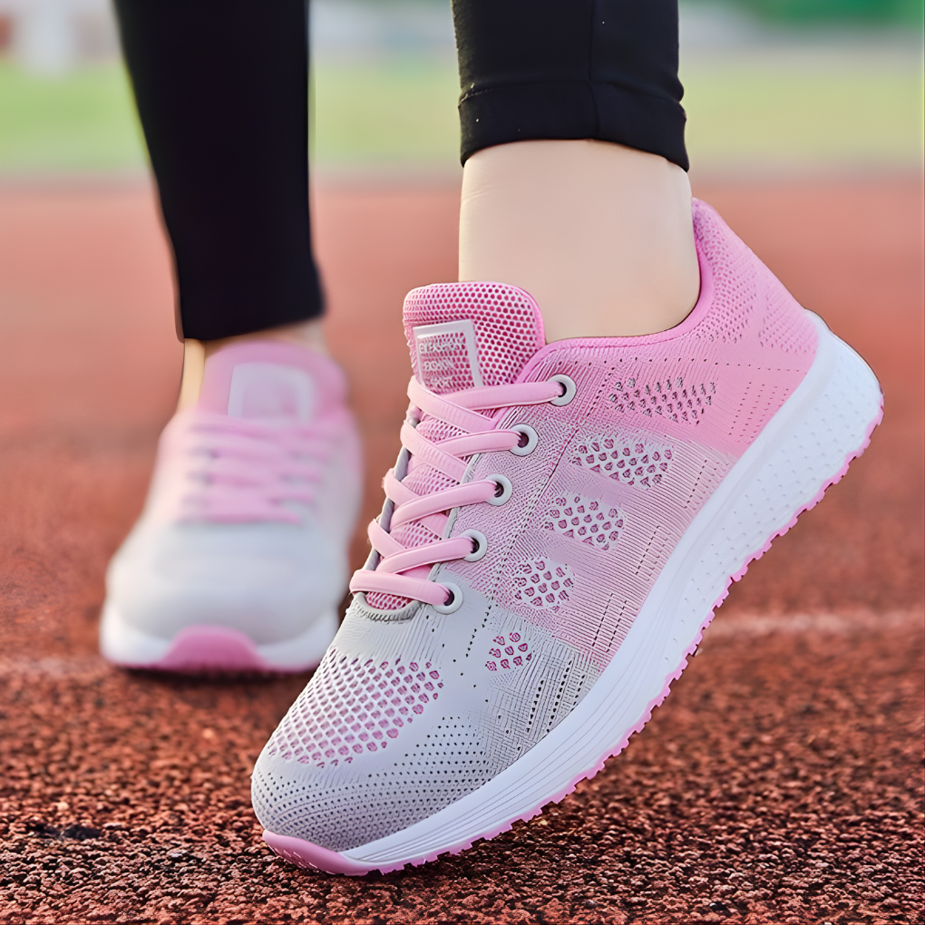 Dames sneakers met ademende voering en geprofileerde zool - afbeelding 5