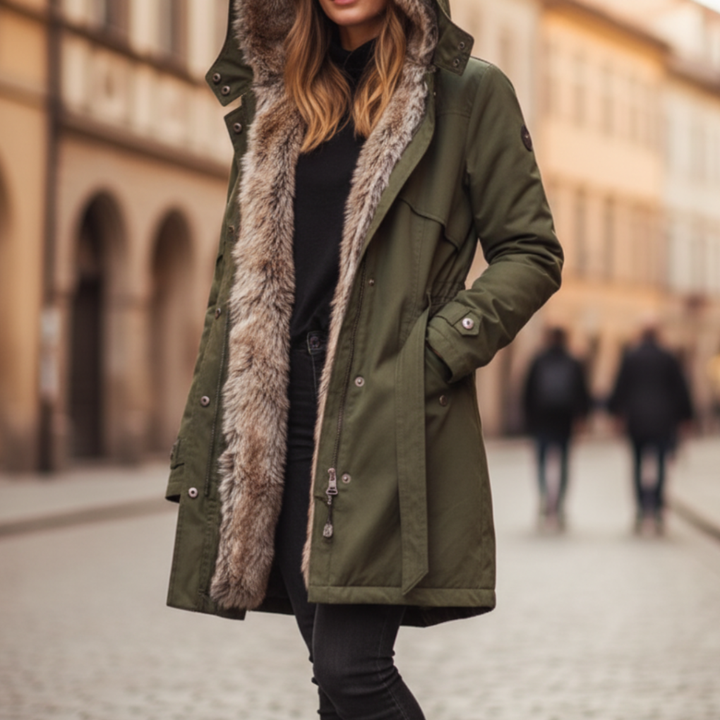 Dames winterparka met capuchon - afbeelding 2