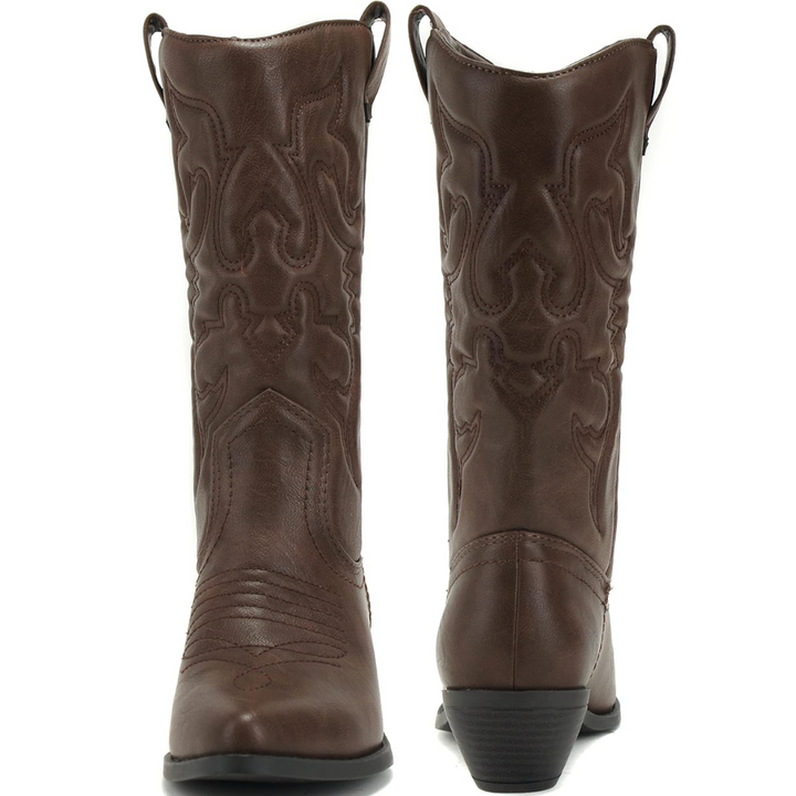 Dames kniehoge cowboylaarzen met puntige neus