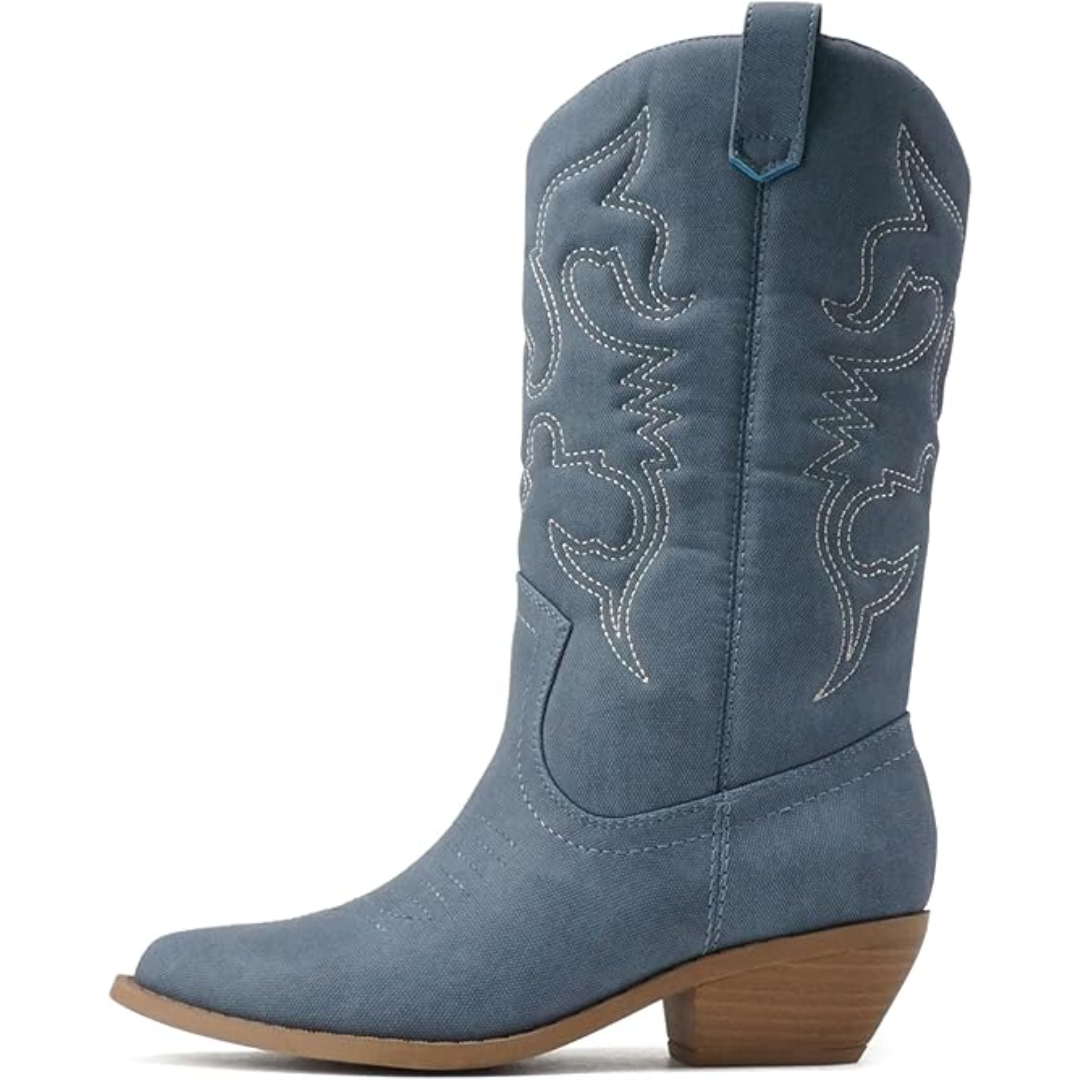 Dames kniehoge cowboylaarzen met puntige neus - afbeelding 11