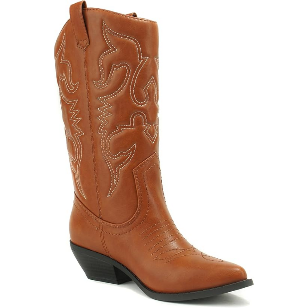 Dames kniehoge cowboylaarzen met puntige neus - afbeelding 2
