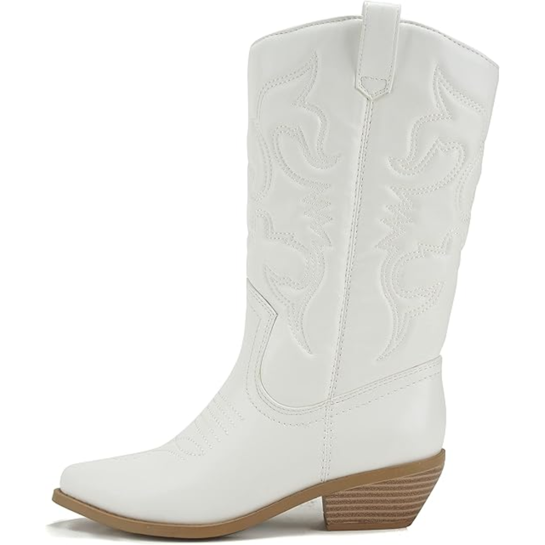 Dames kniehoge cowboylaarzen met puntige neus - afbeelding 3