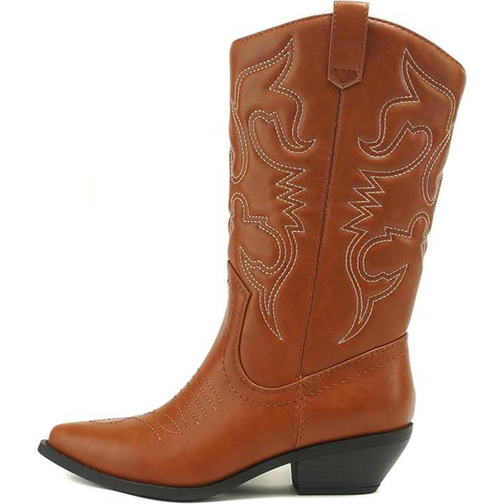Dames kniehoge cowboylaarzen met puntige neus - afbeelding 4