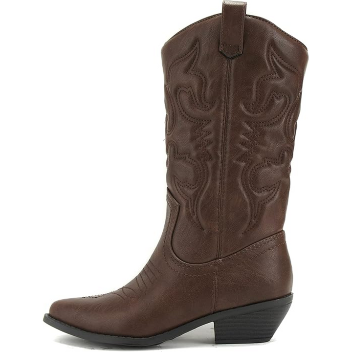 Dames kniehoge cowboylaarzen met puntige neus - afbeelding 9