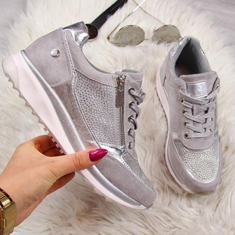Dames Sneakers Met Ritsdetail En Brede Pasvorm detailfoto 8